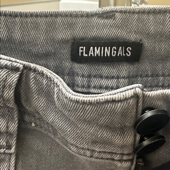FLAMINGALS BRAND GRAY WIDE LEG LARGE - Picture 2 of 5